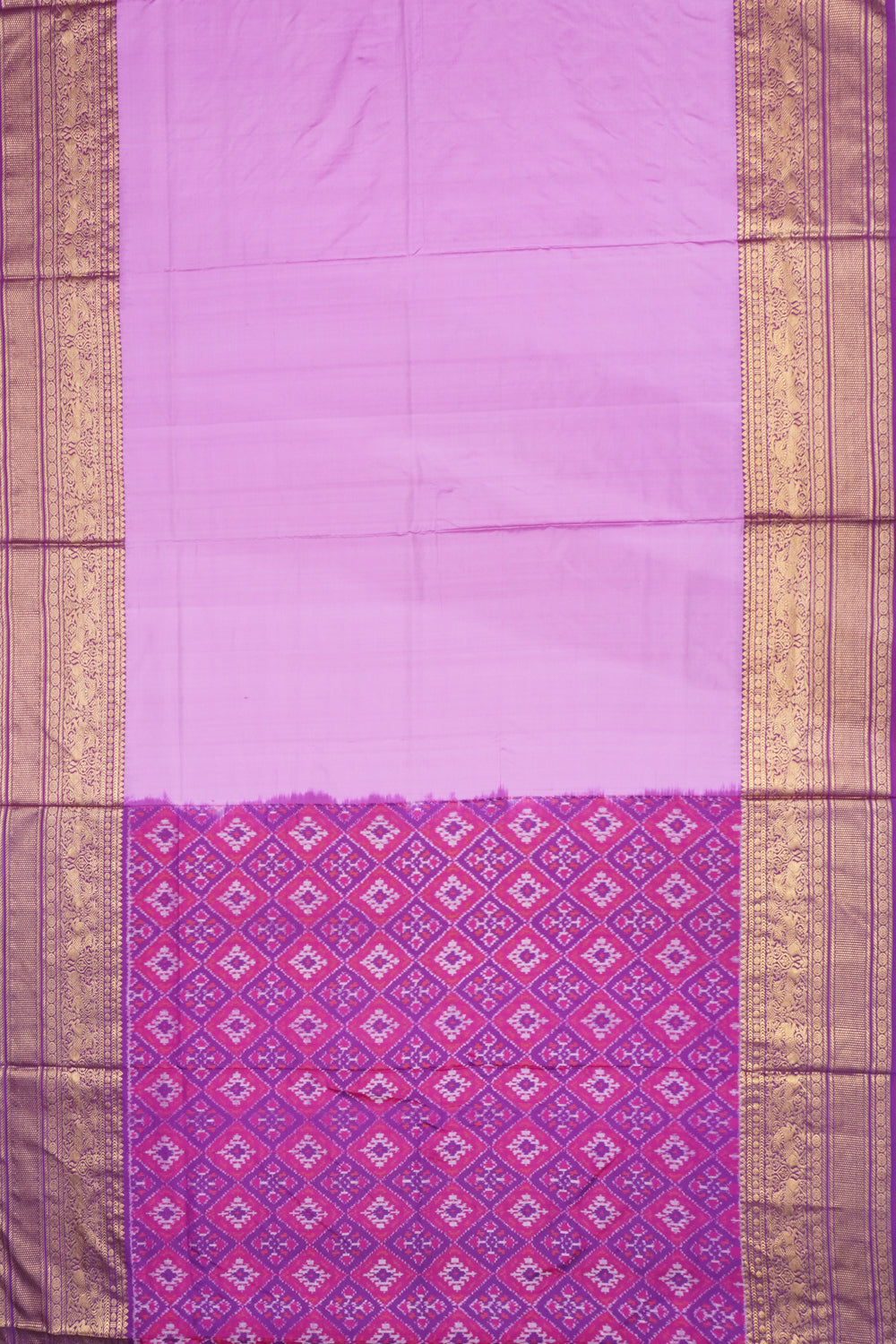 Kanchipuram Silk Plain Lavender Saree