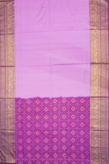 Kanchipuram Silk Plain Lavender Saree