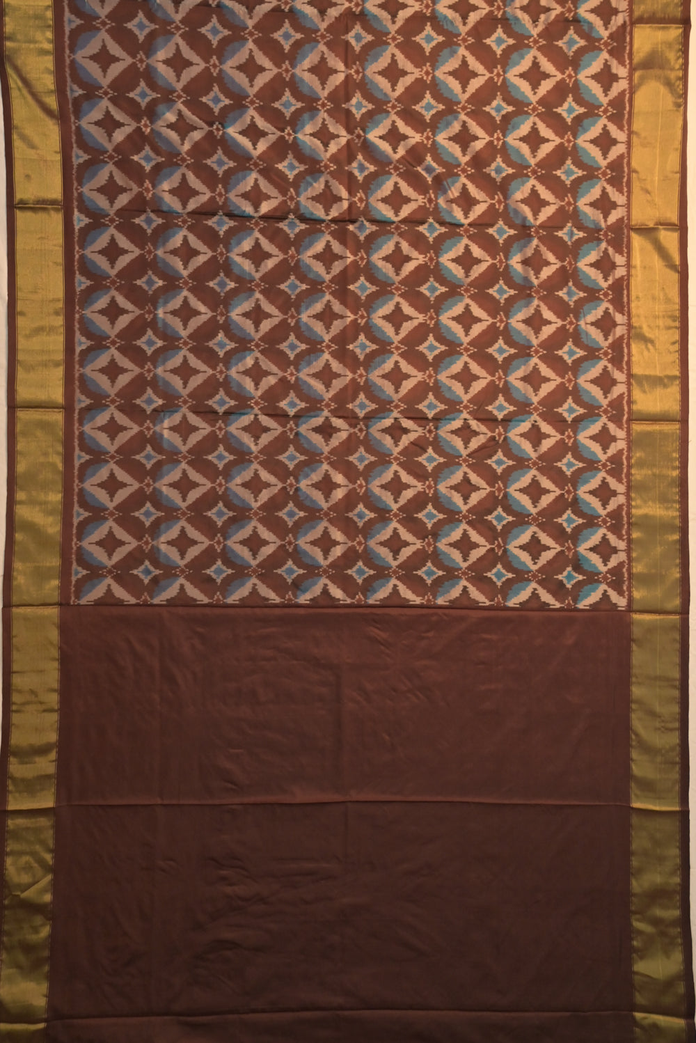 Pochampally Silk Ikat Brown Saree