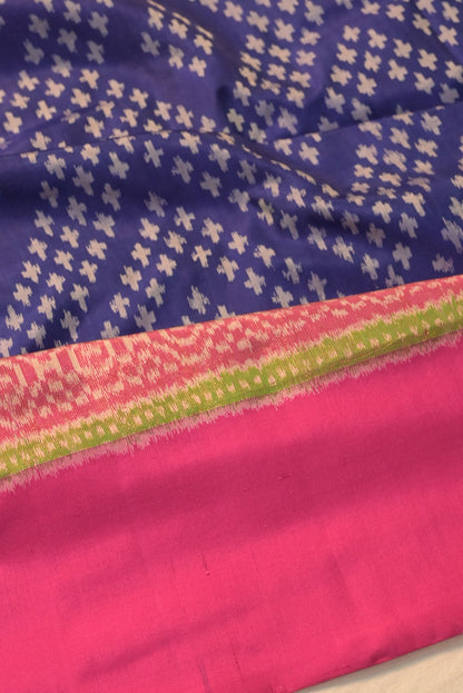 Pochampally Silk Ikat Dark Blue Saree