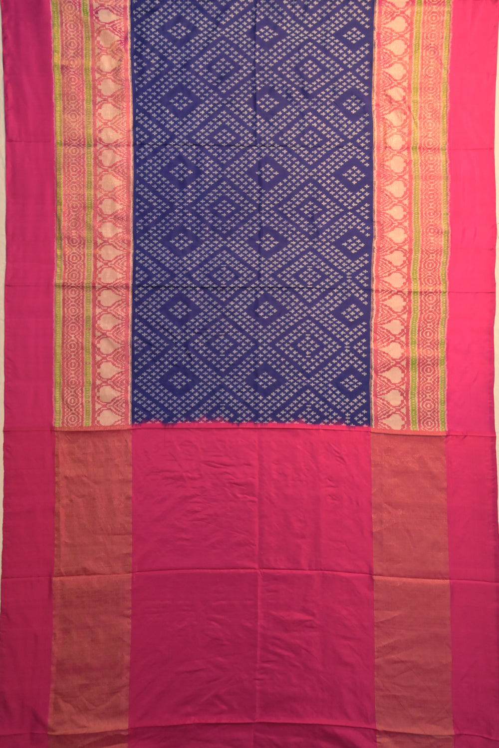 Pochampally Silk Ikat Dark Blue Saree