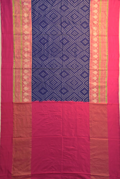 Pochampally Silk Ikat Dark Blue Saree