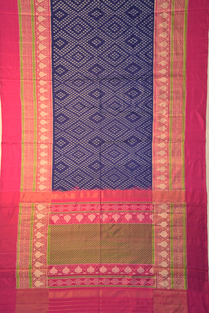 Pochampally Silk Ikat Dark Blue Saree