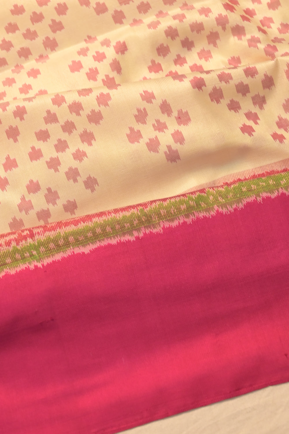 Pochampally Silk Ikat Cream Saree