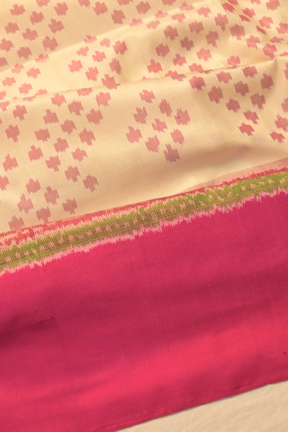 Pochampally Silk Ikat Cream Saree