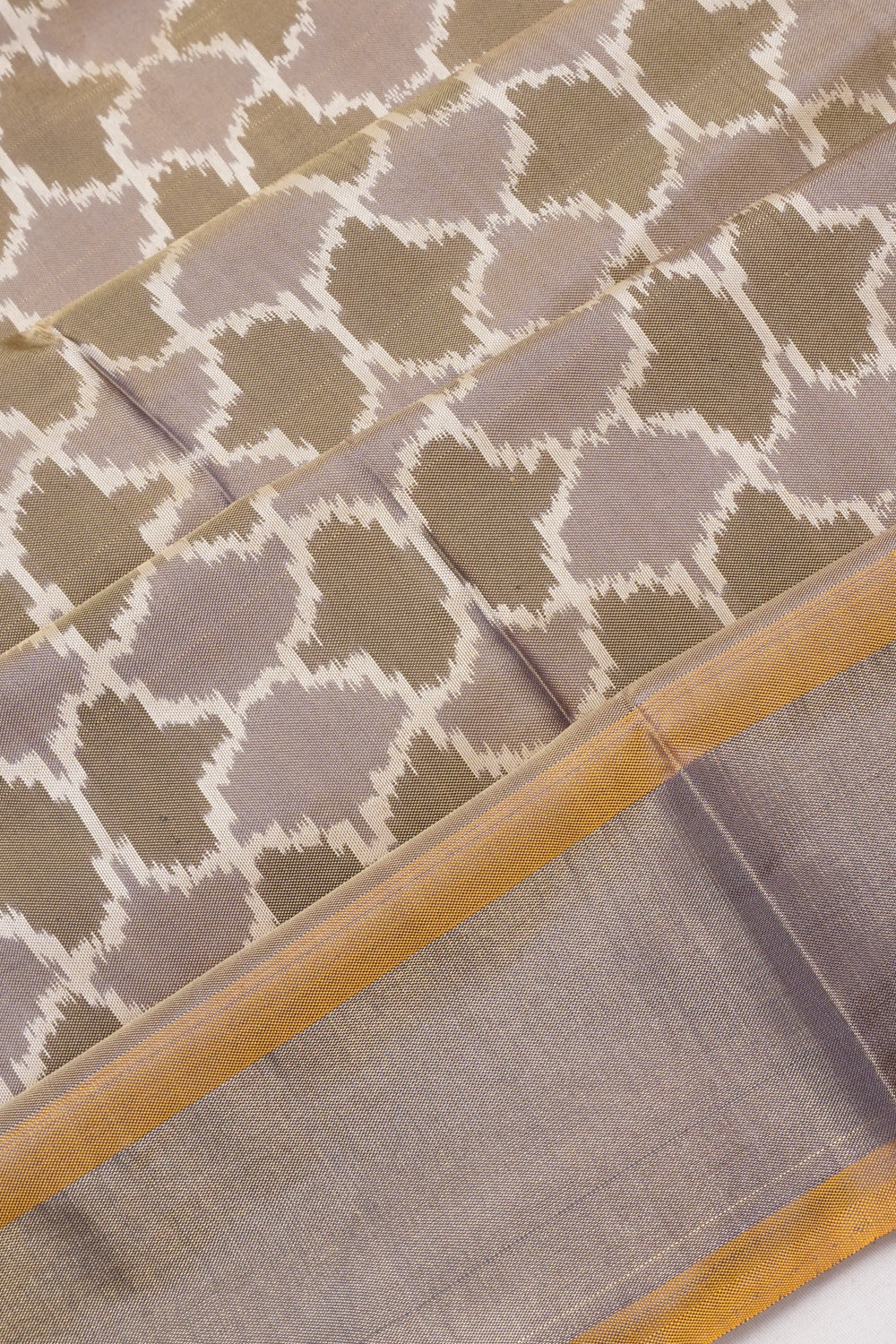 Pochampally Silk Ikat Grey Saree