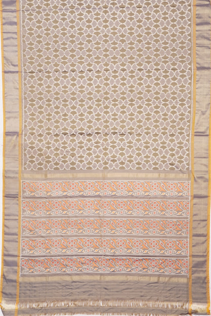 Pochampally Silk Ikat Grey Saree