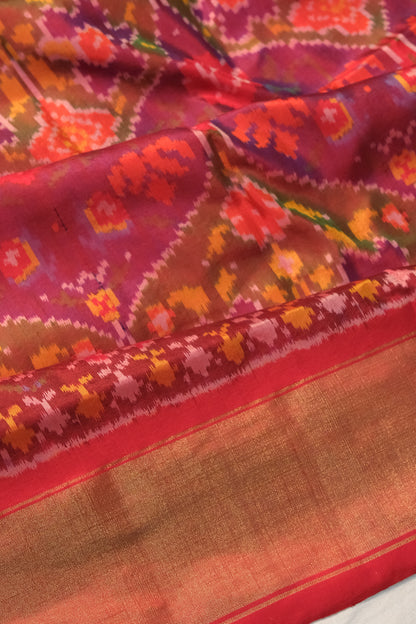 Pochampally Silk Ikat Pink Saree