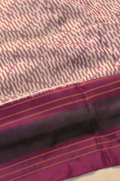 Pochampally Silk Ikat White Saree