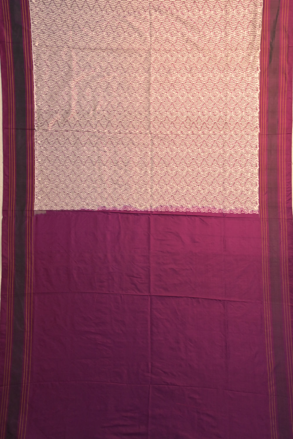 Pochampally Silk Ikat White Saree