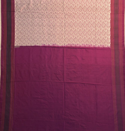 Pochampally Silk Ikat White Saree