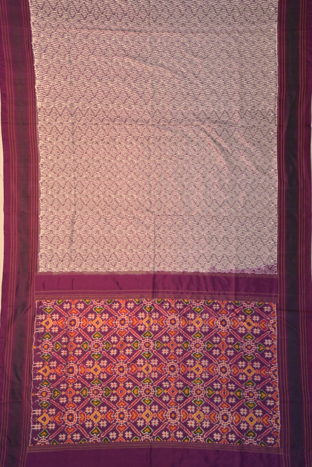 Pochampally Silk Ikat White Saree