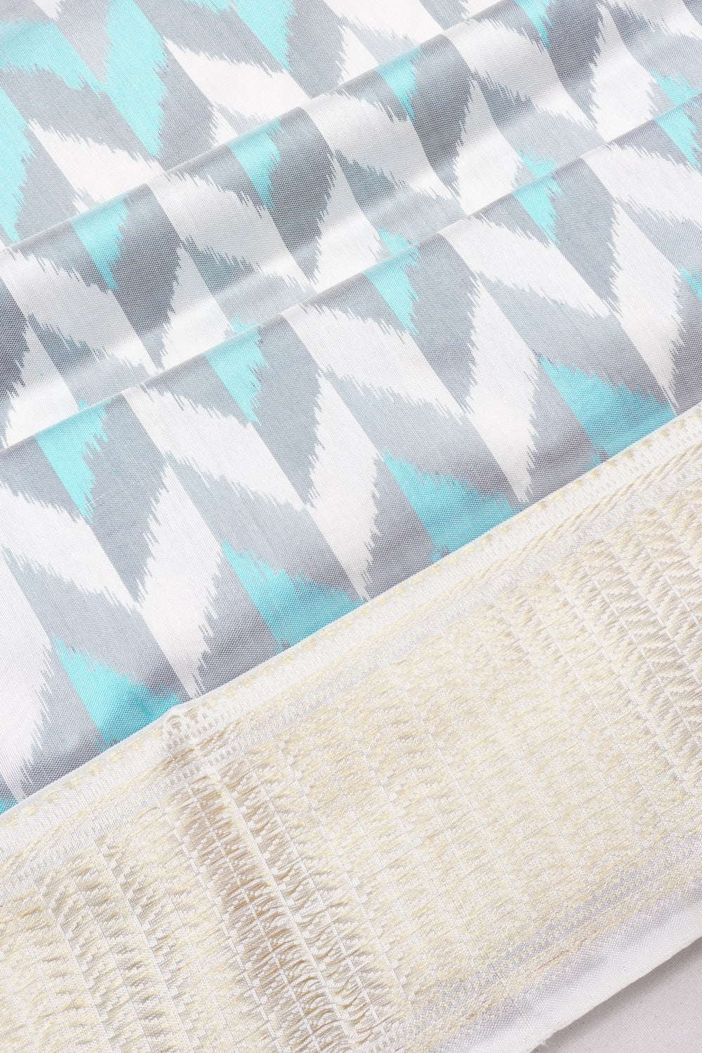 Pochampally Silk Ikat Sky Blue Saree