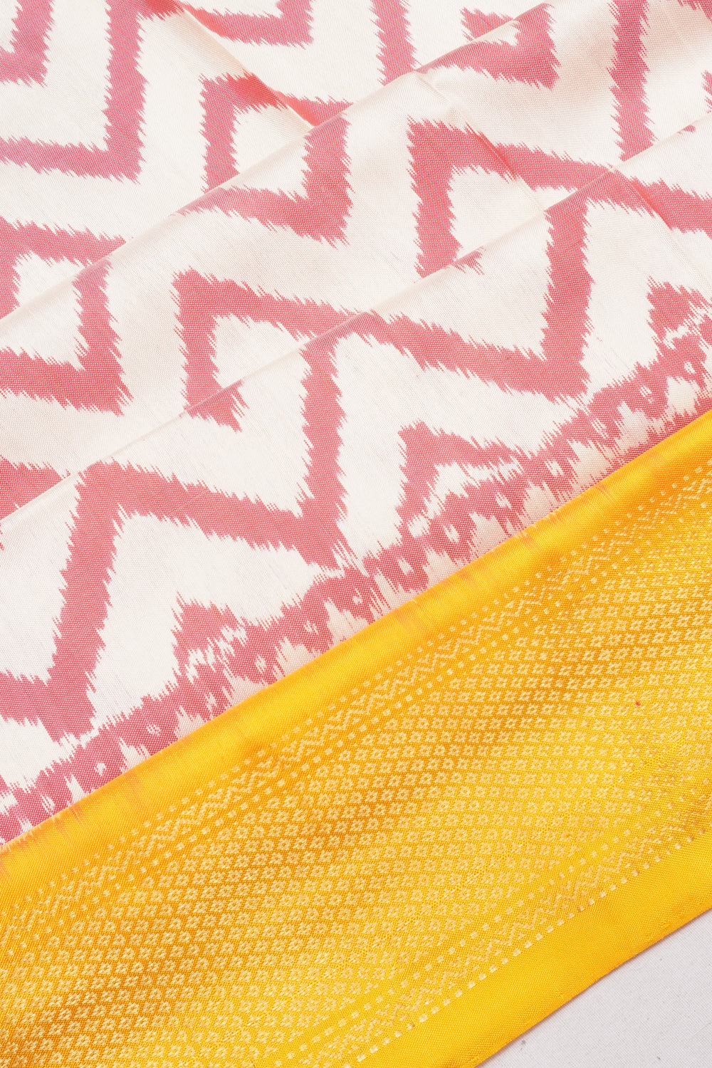 Pochampally Silk Ikat Cream Saree