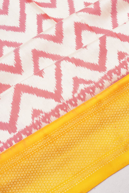 Pochampally Silk Ikat Cream Saree
