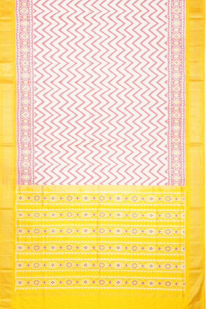 Pochampally Silk Ikat Cream Saree