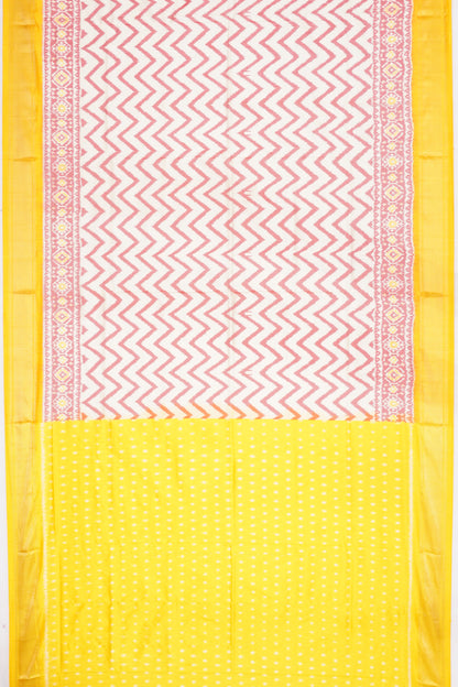 Pochampally Silk Ikat Cream Saree