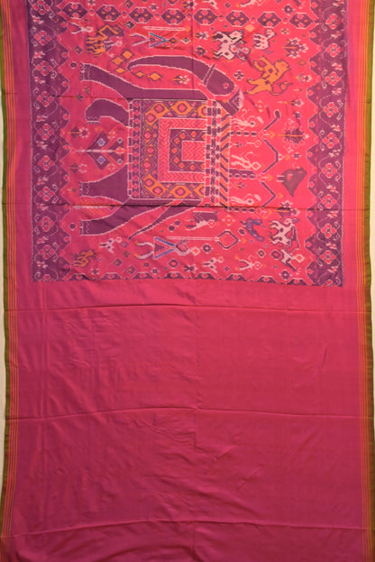 Pochampally Silk Ikat Pink Saree