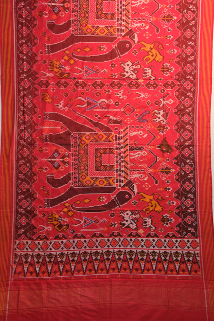 Pochampally Silk Ikat Red Saree