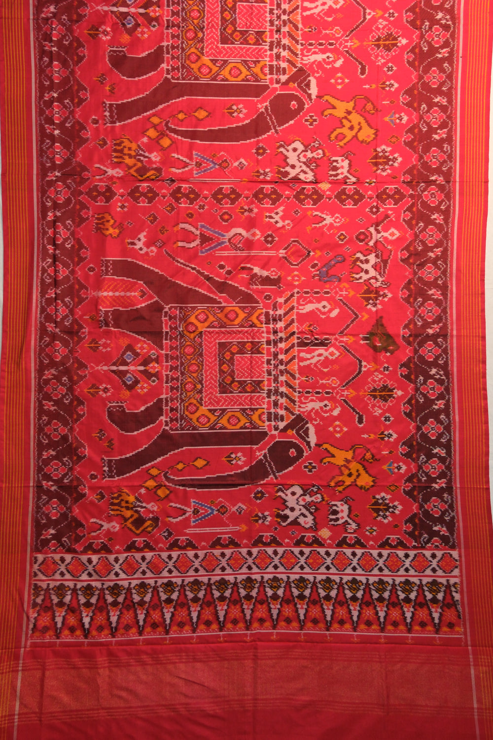 Pochampally SIlk Ikat Red Saree