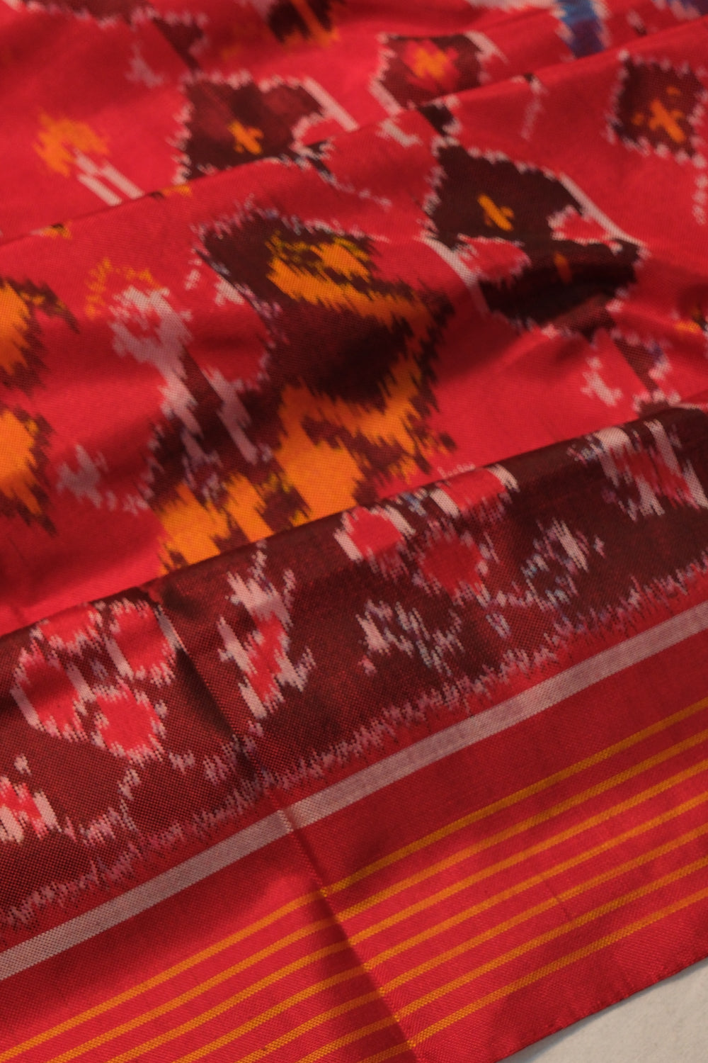 Pochampally SIlk Ikat Red Saree