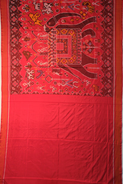Pochampally SIlk Ikat Red Saree