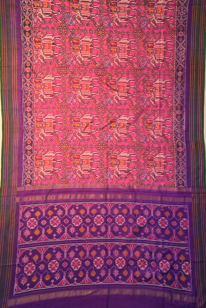 Pochampally Silk Ikat Pink Saree