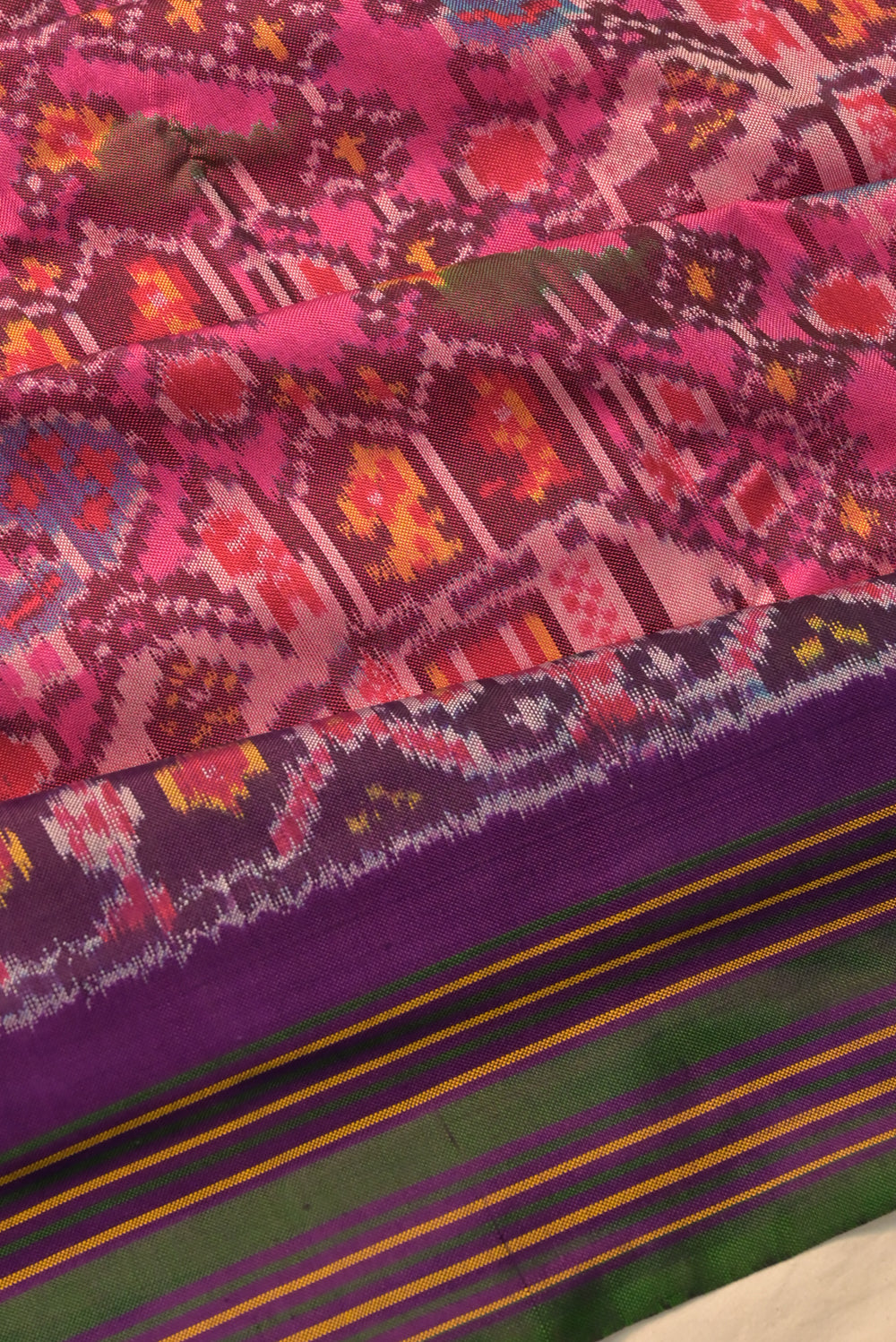 Pochampally Silk Ikat Pink Saree