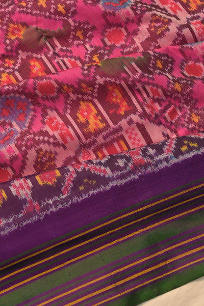 Pochampally Silk Ikat Pink Saree