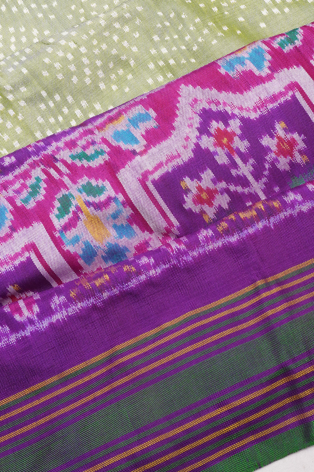 Pochampally Silk Ikat Pastel Green Saree