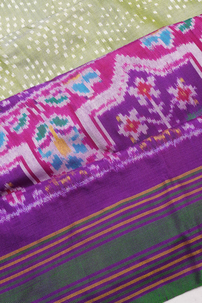 Pochampally Silk Ikat Pastel Green Saree