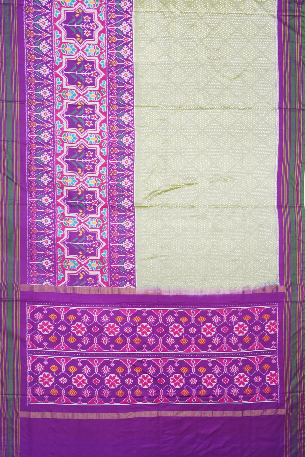 Pochampally Silk Ikat Pastel Green Saree