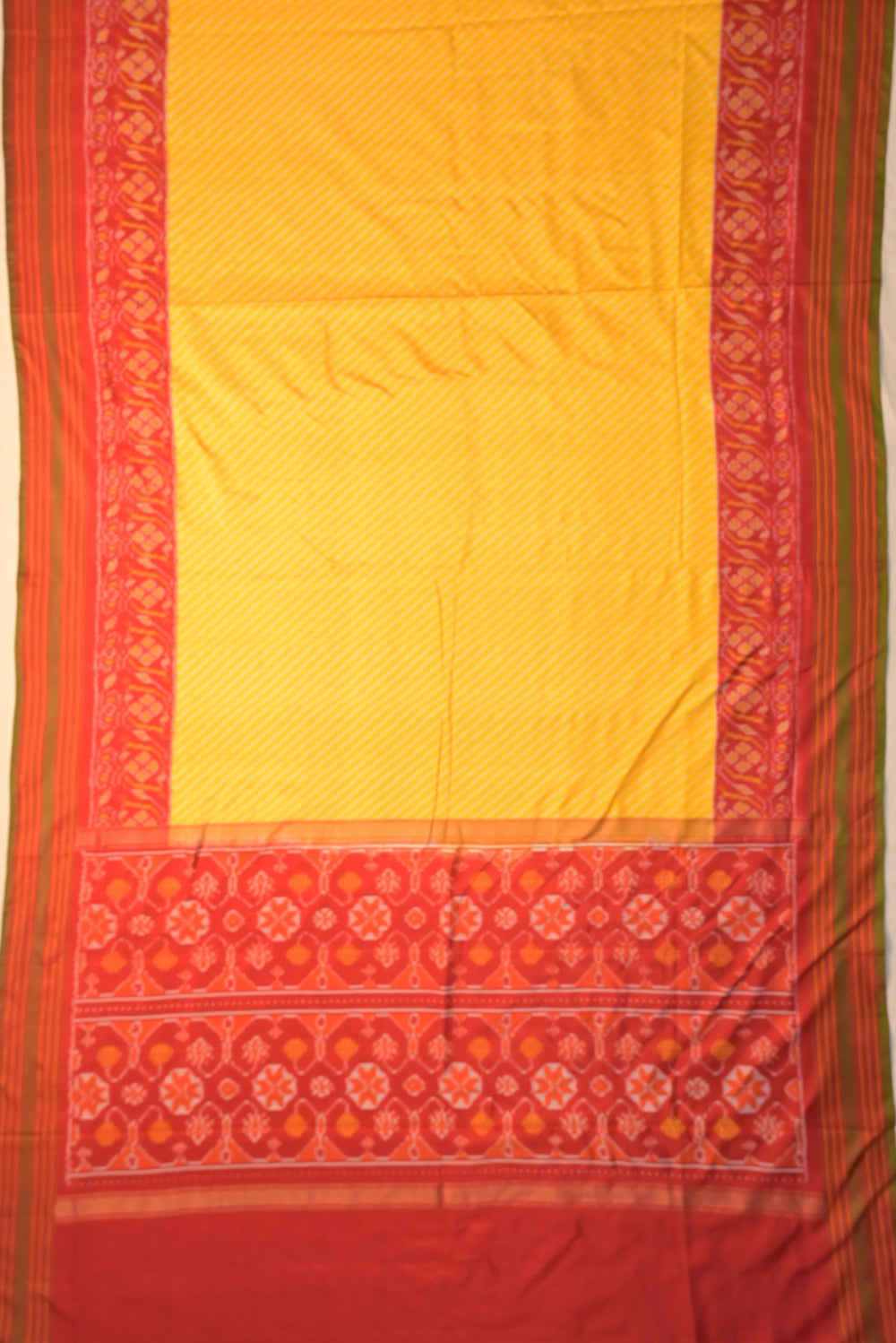 Pochampally Silk Ikat Yellow Saree