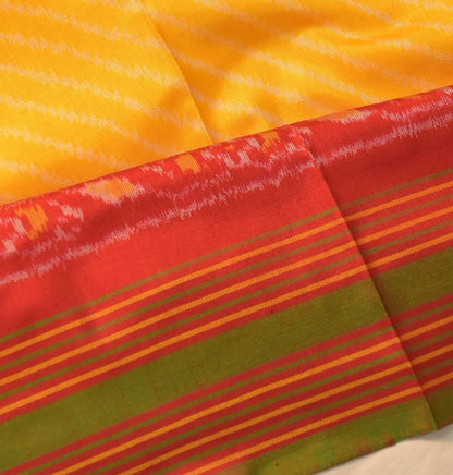 Pochampally Silk Ikat Yellow Saree