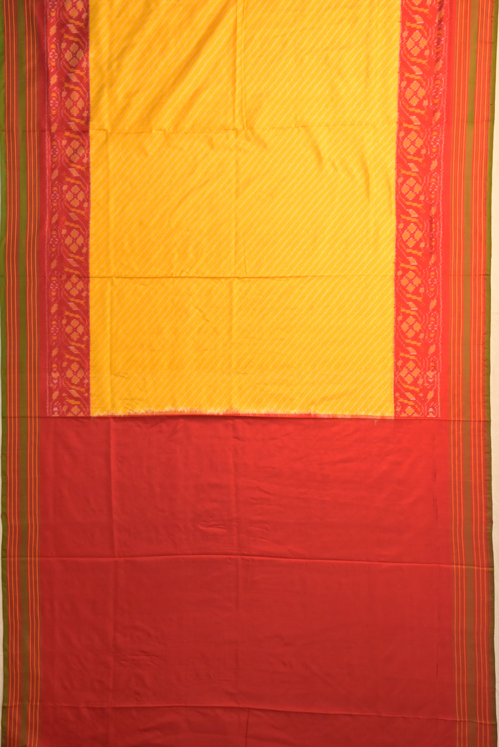 Pochampally Silk Ikat Yellow Saree