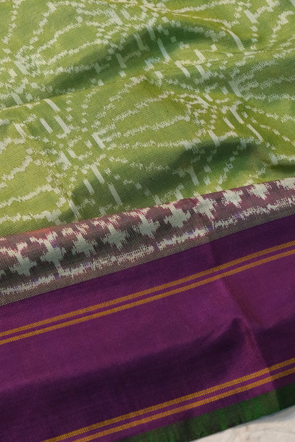 Pochampally Silk Ikat Pastel Green Saree