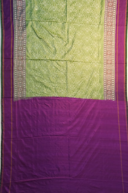 Pochampally Silk Ikat Pastel Green Saree