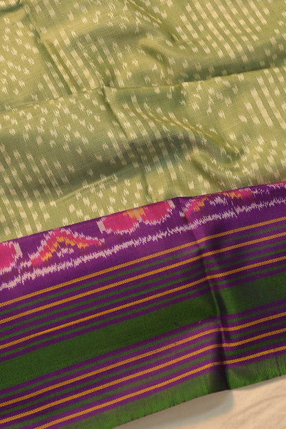 Pochampally Silk Ikat Pastel Green Saree