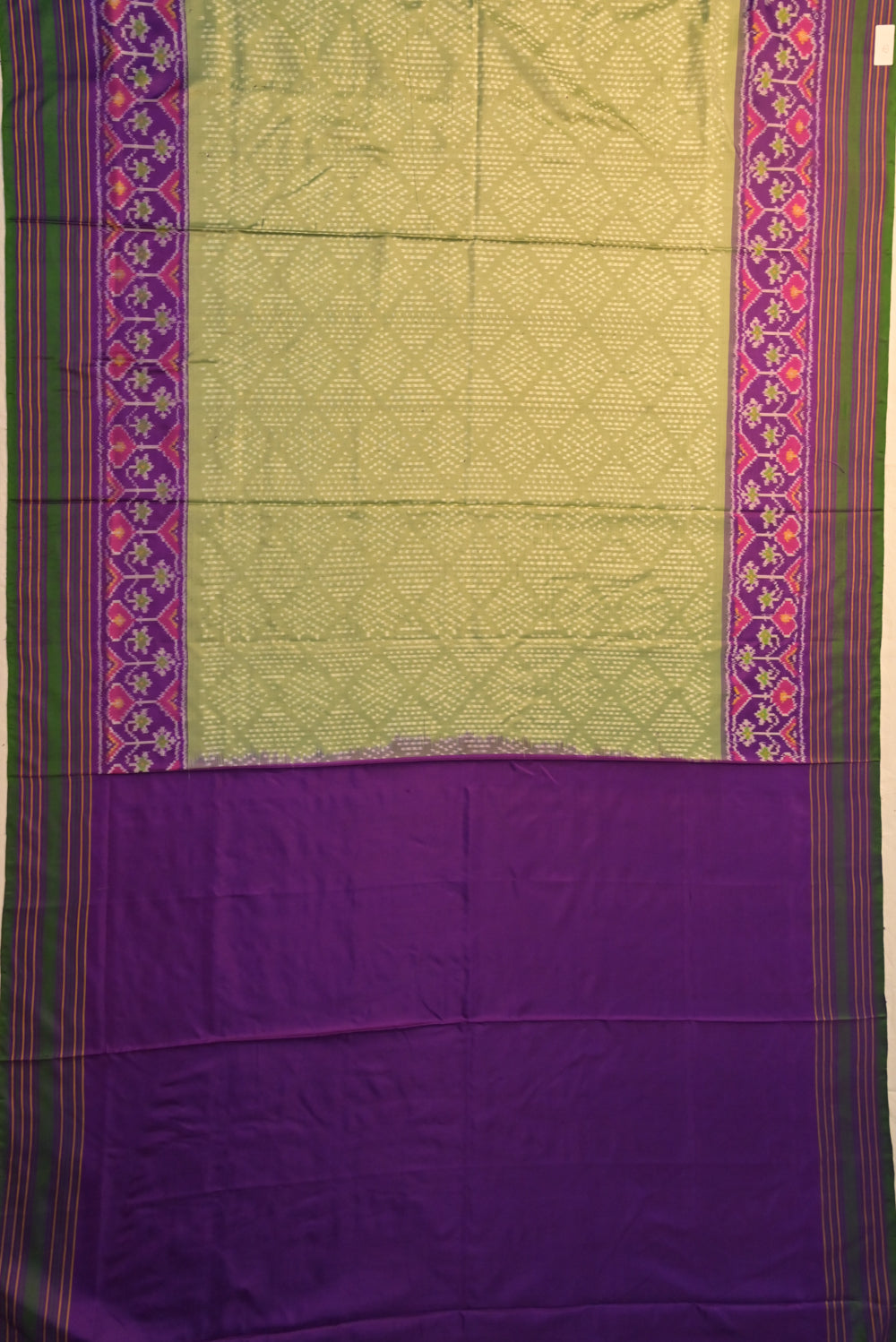 Pochampally Silk Ikat Pastel Green Saree