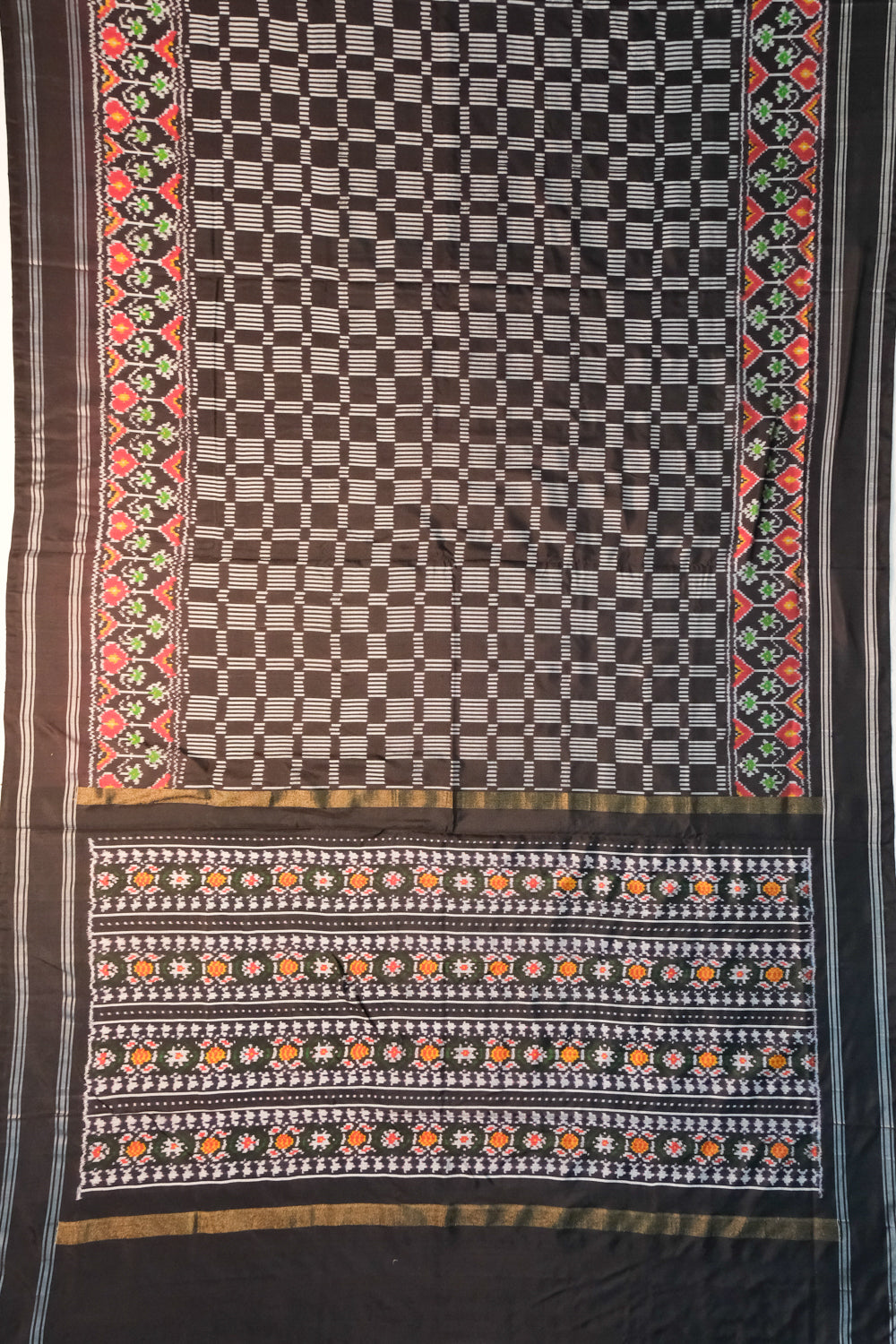 Pochampally Silk Ikat Black Saree