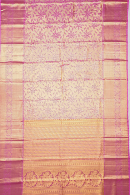 Taranga Kanchi Silk Tissue Brocade Pastel Pink Saree