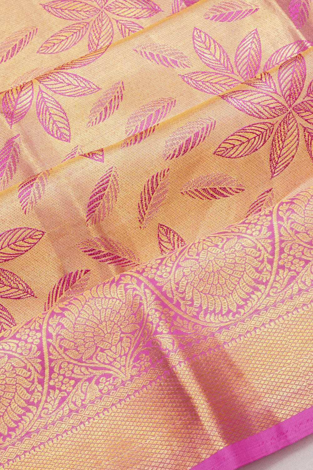 Taranga Kanchi Silk Tissue Brocade Pastel Pink Saree