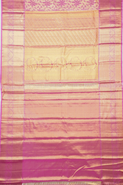 Taranga Kanchi Silk Tissue Brocade Pastel Pink Saree