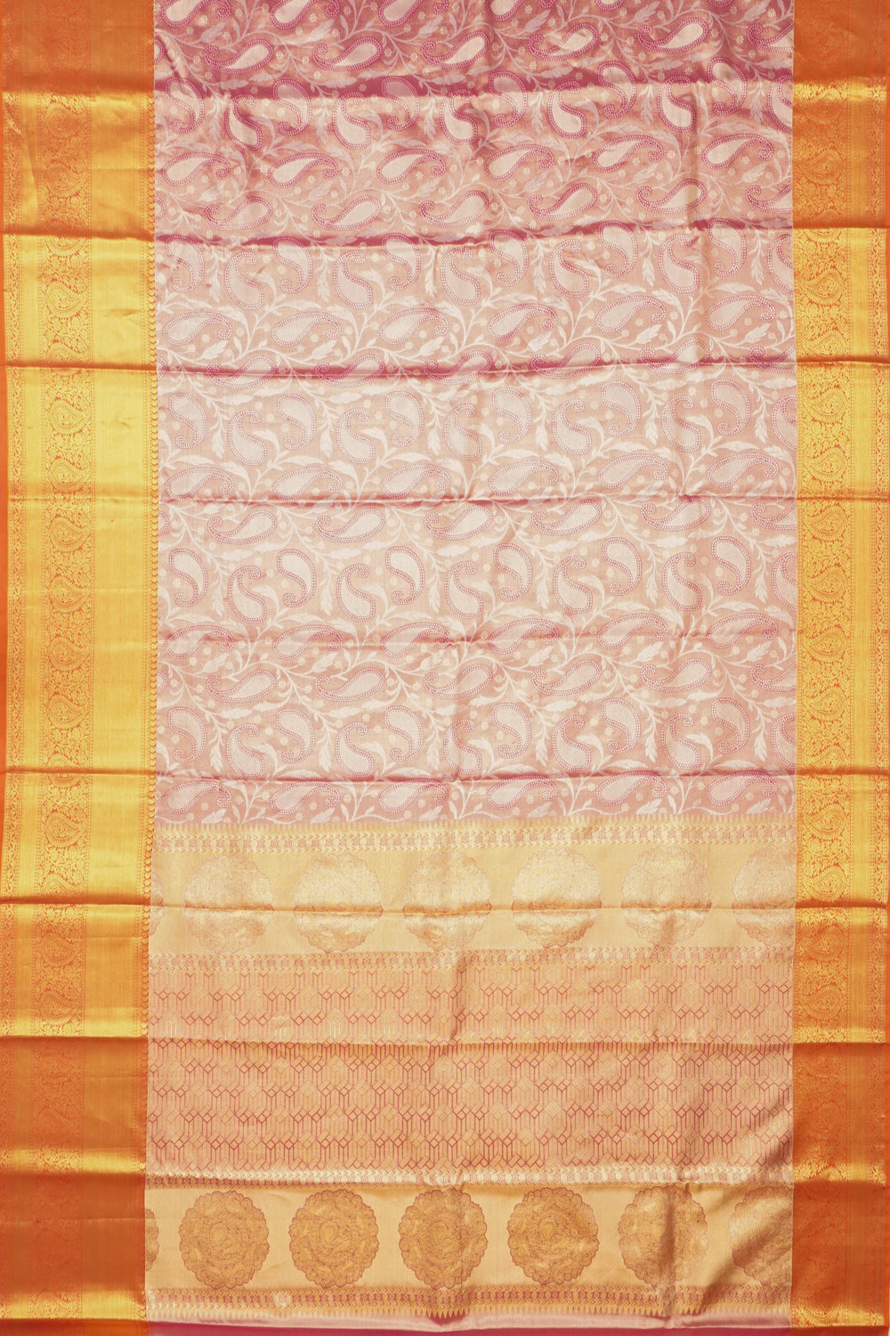 Taranga Kanchi Silk Tissue Brocade Pastel Pink Saree