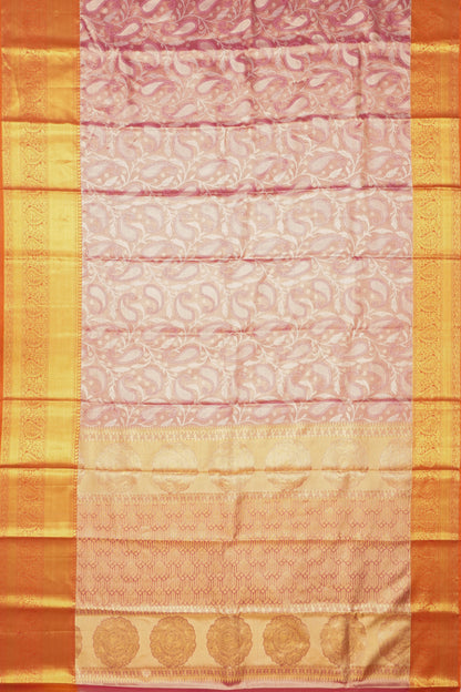 Taranga Kanchi Silk Tissue Brocade Pastel Pink Saree