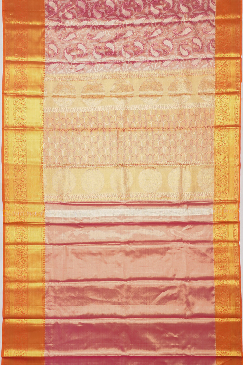 Taranga Kanchi Silk Tissue Brocade Pastel Pink Saree