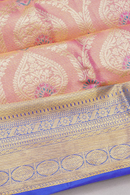 Taranga Kanchi Silk Tissue Brocade Baby Pink Saree