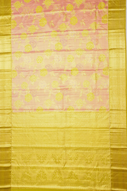 Taranga Kanchi Silk Tissue Brocade Peach Saree