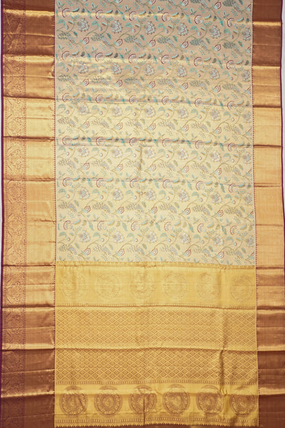 Taranga Kanchi Silk Tissue Brocade Cream Saree