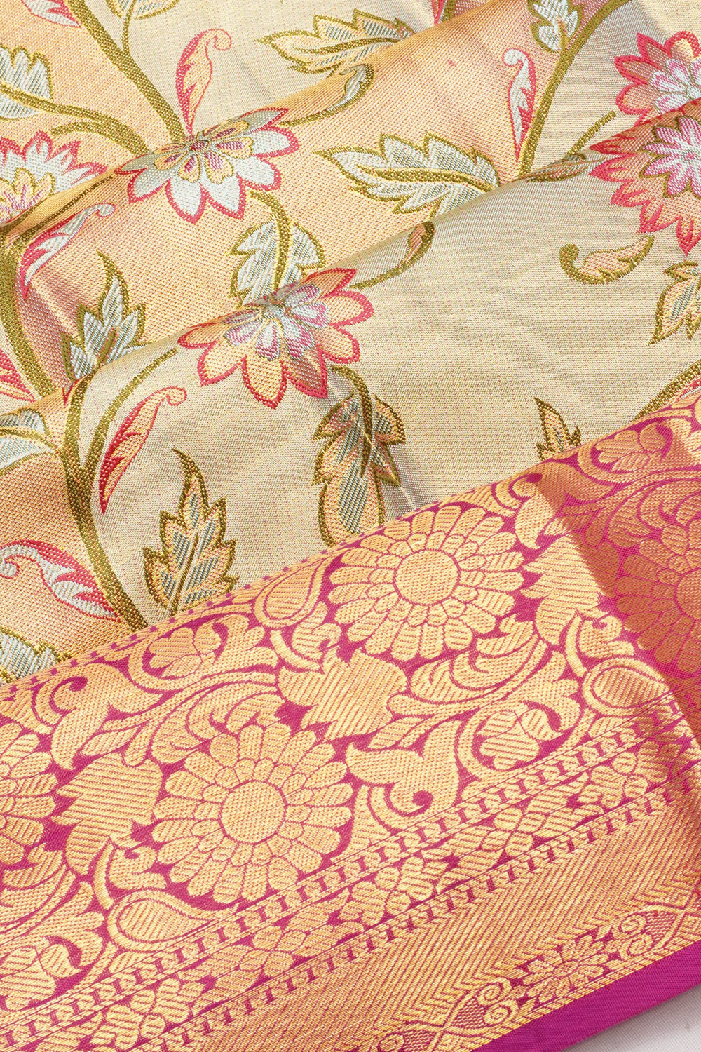 Taranga Kanchi Silk Tissue Brocade Pastel Blue Saree